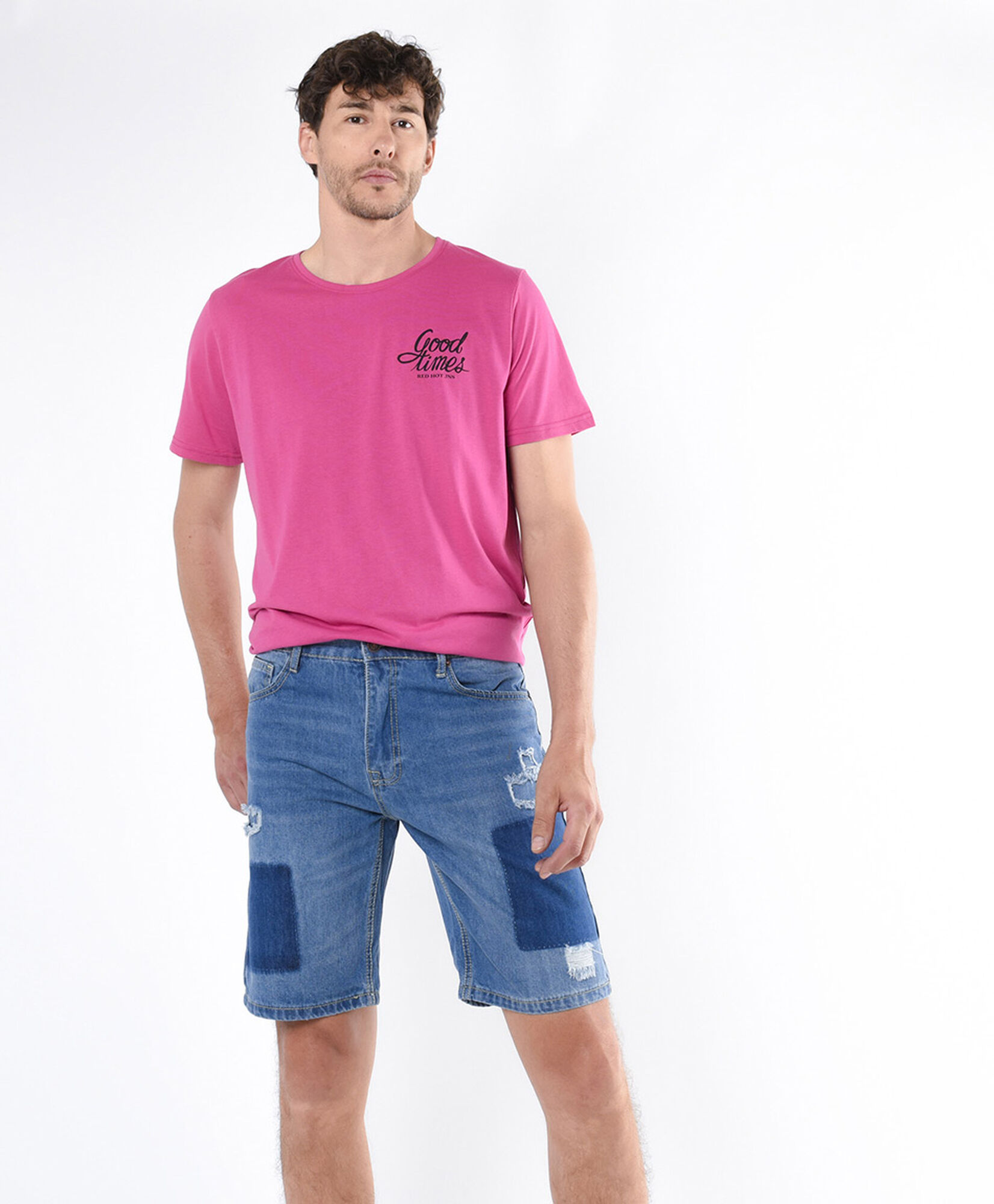 Bermuda hombre denim parches Bermuda hombre denim parches