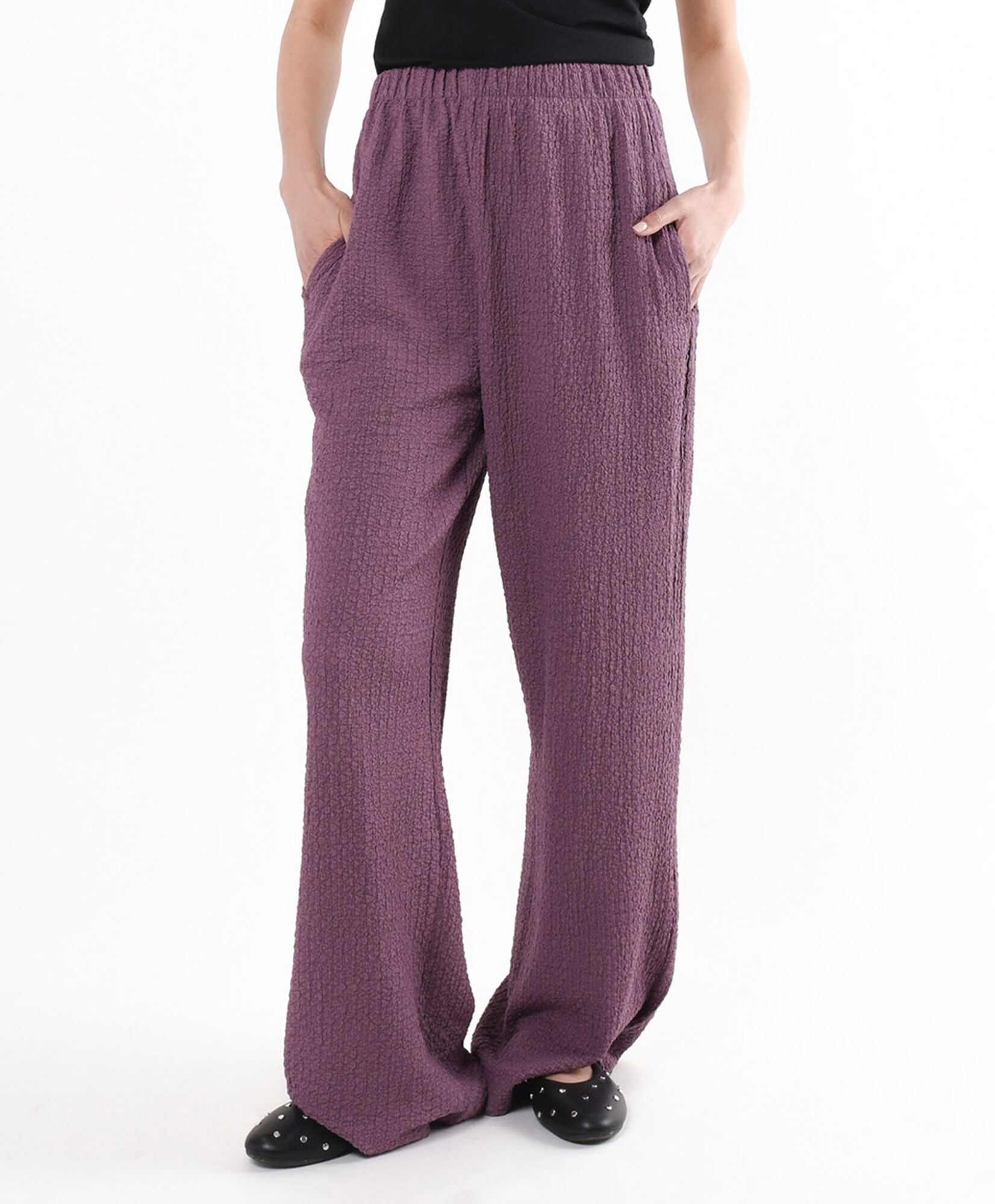 Pantalón mujer textura wide Pantalón mujer textura wide