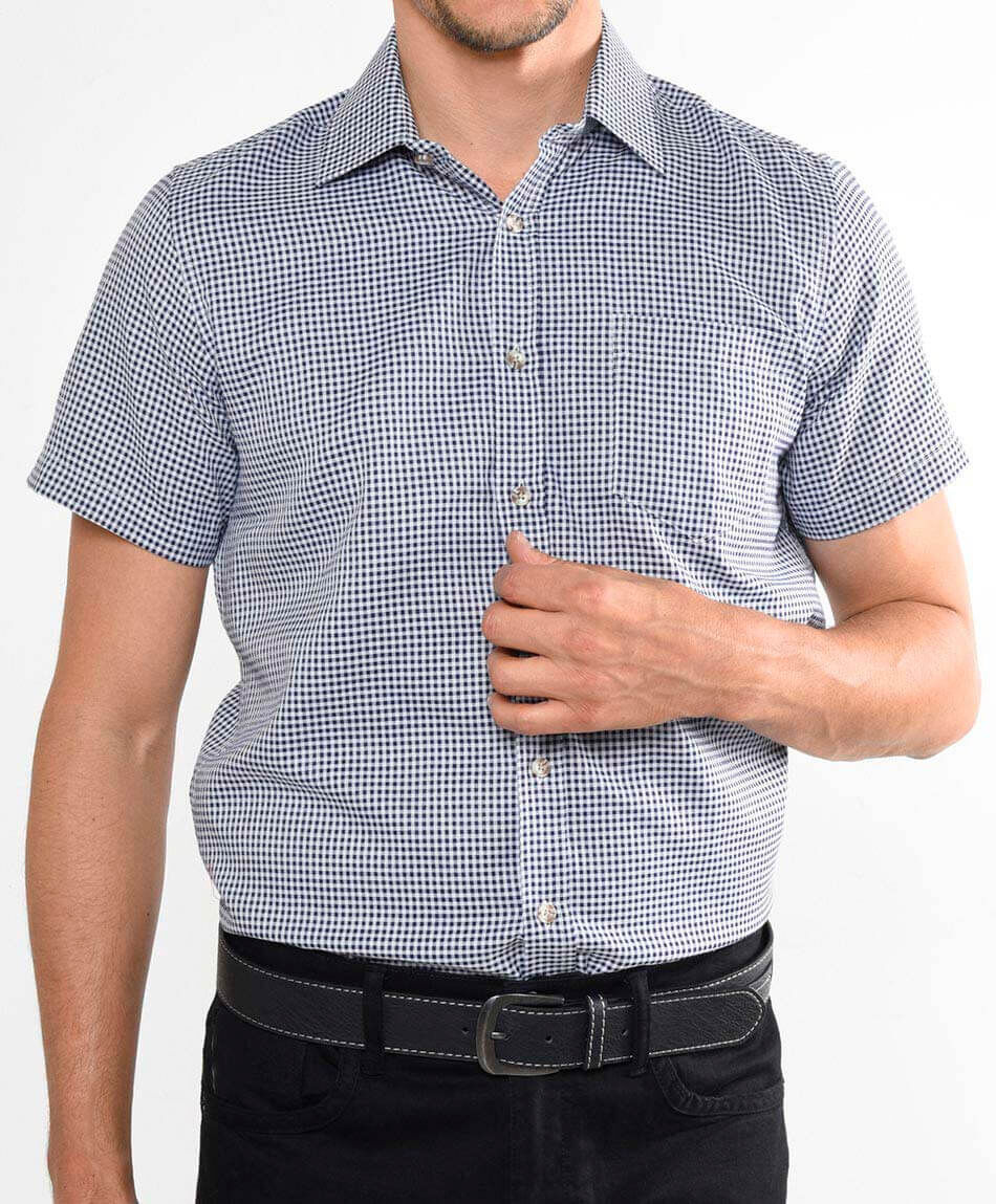 Camisa cuadros manga corta