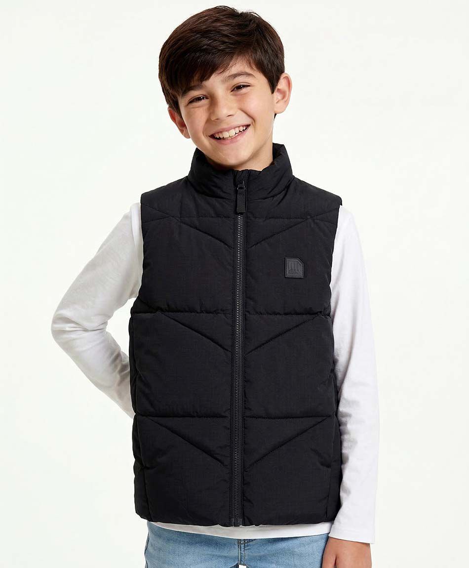 Parka ni&ntilde;o sin mangas negra