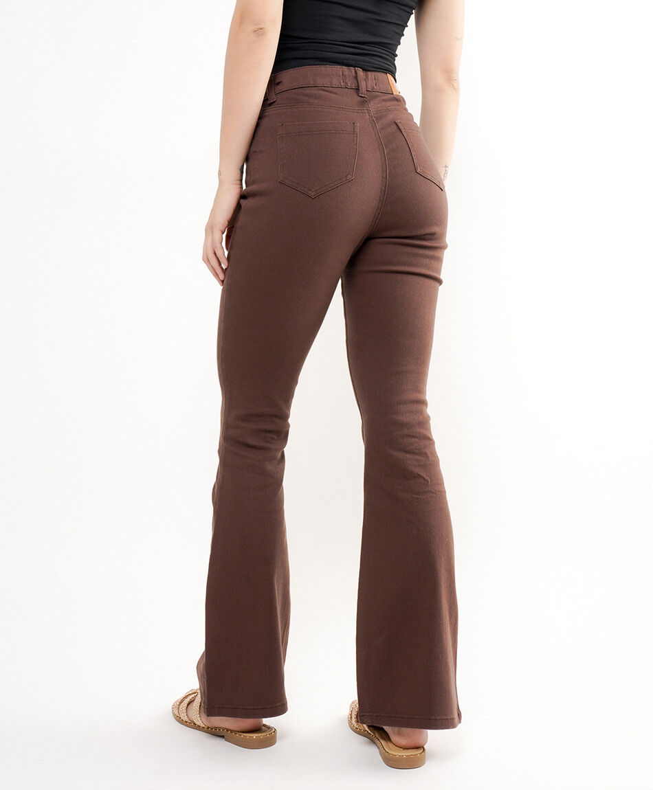 Jeans mujer chocolate flare