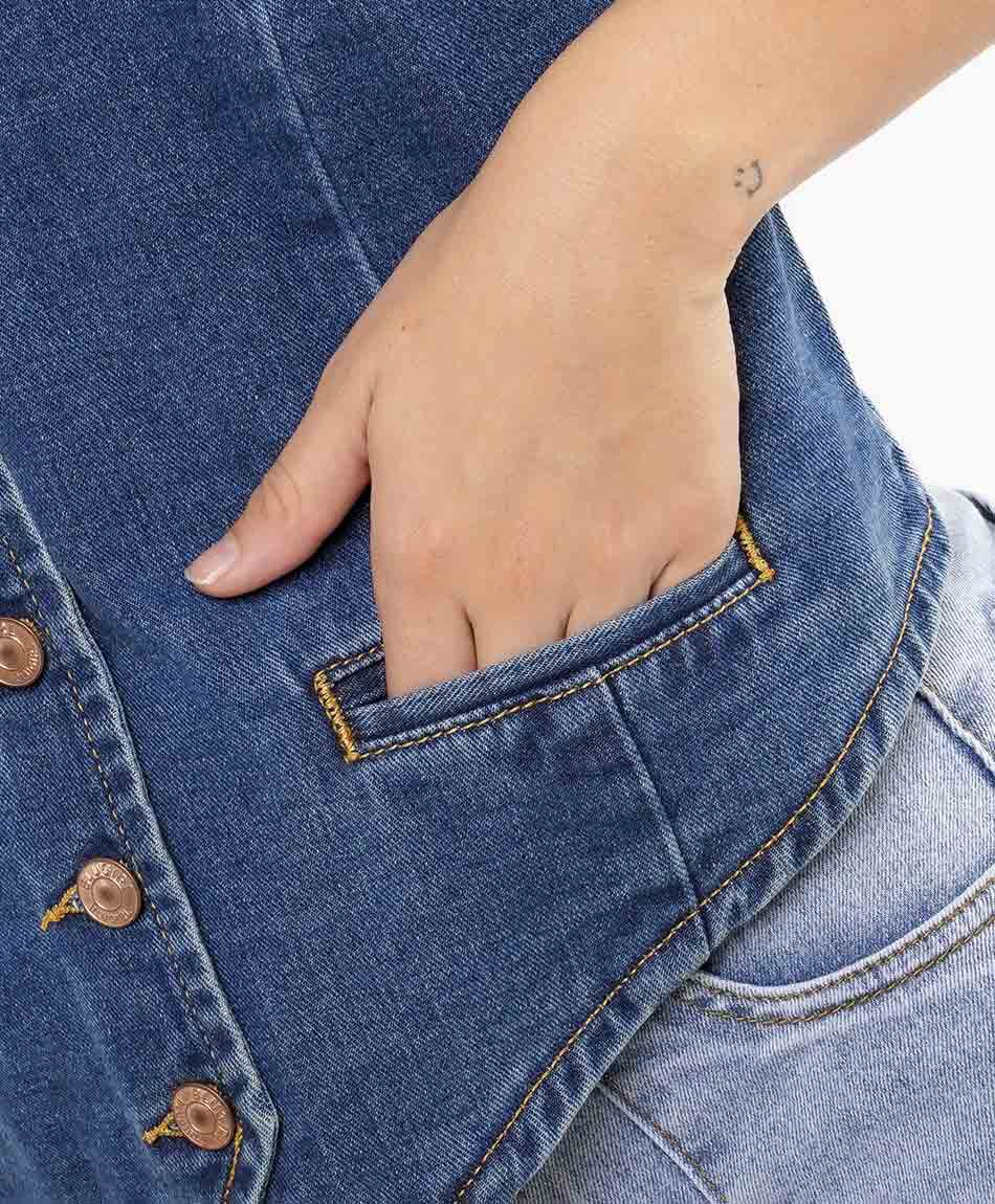 Vest mujer denim trenzas