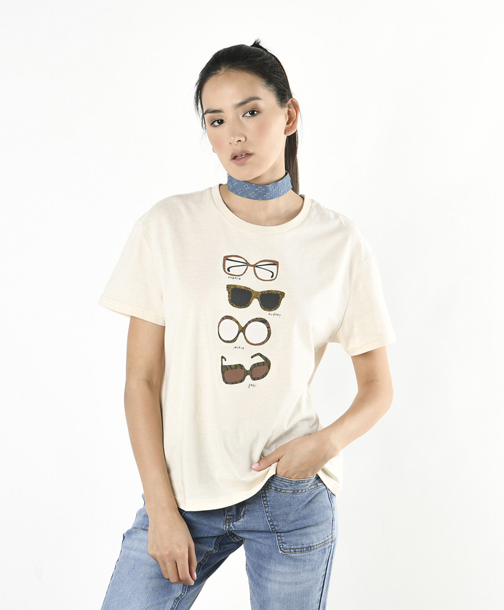 Polera mujer estampado lentes Polera mujer estampado lentes