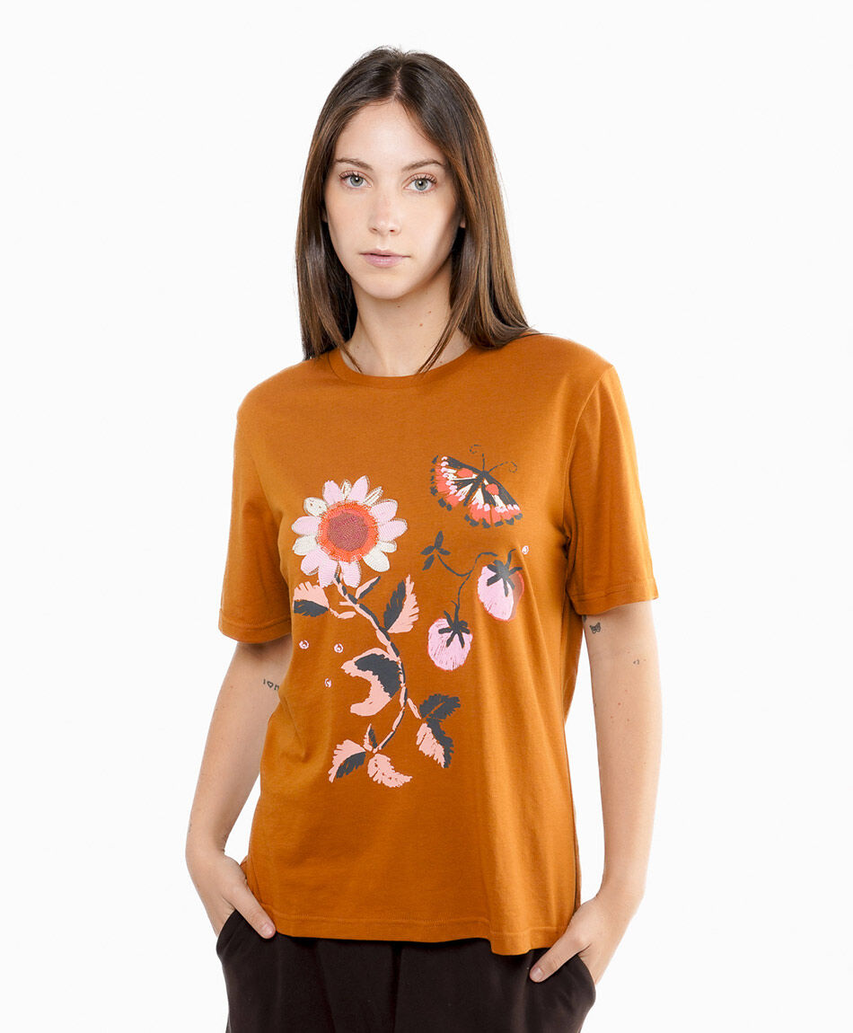 Polera mujer casual urbana orange