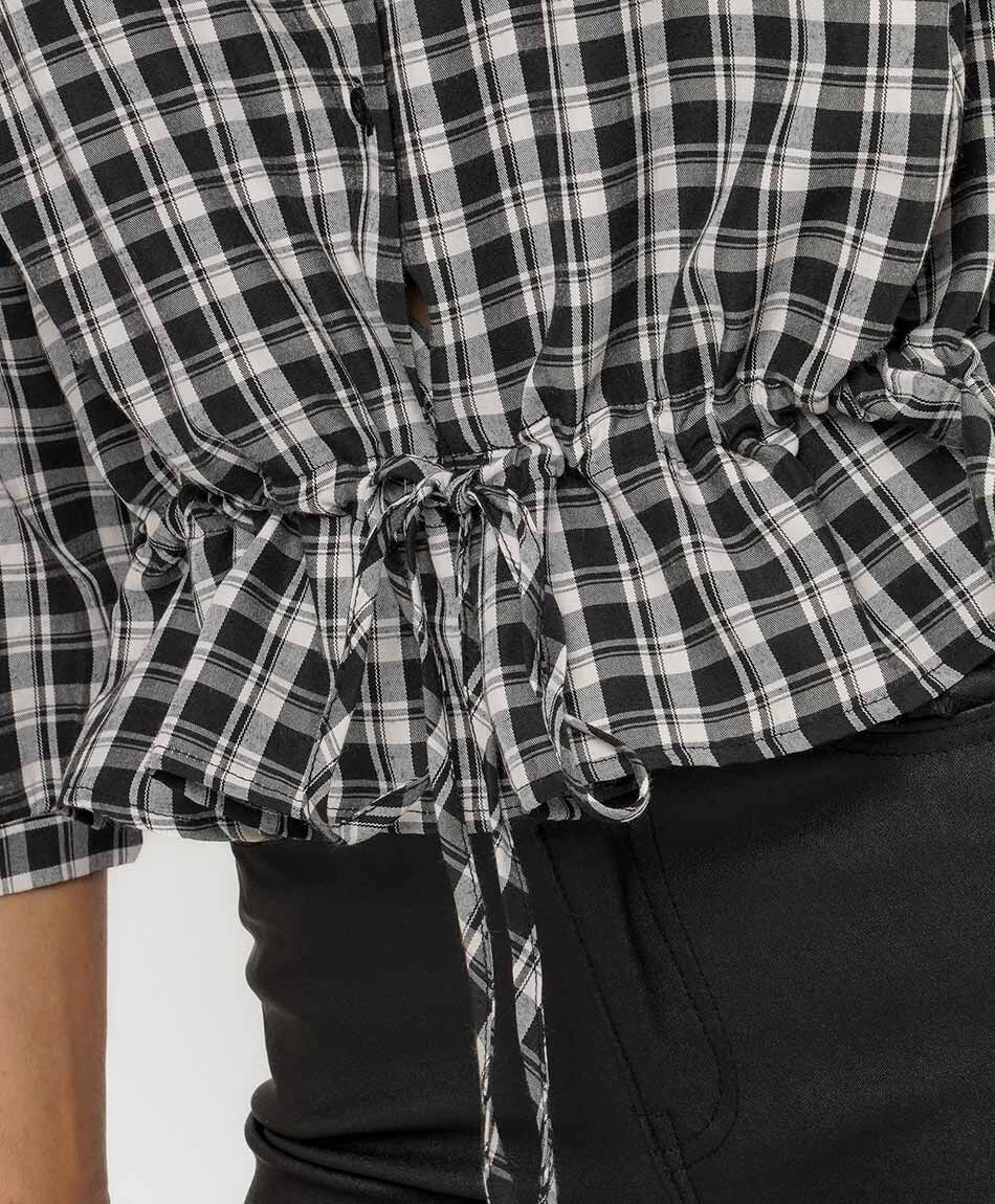 Blusa mujer escocesa lazo