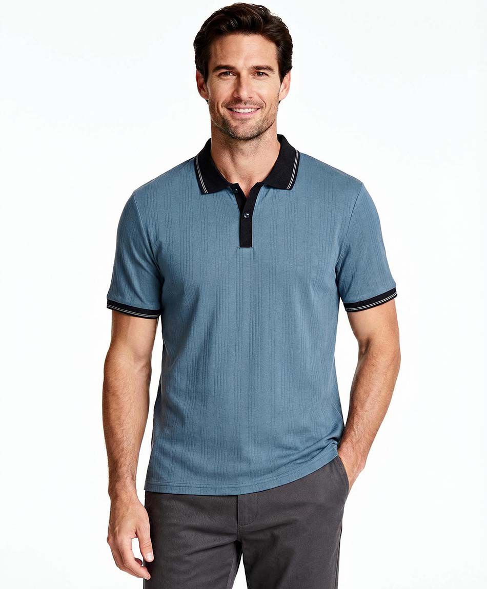 Polera hombre cuello polo blue