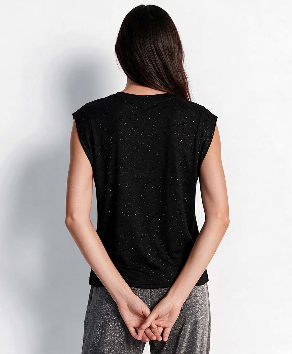 Polera mujer puntos plata