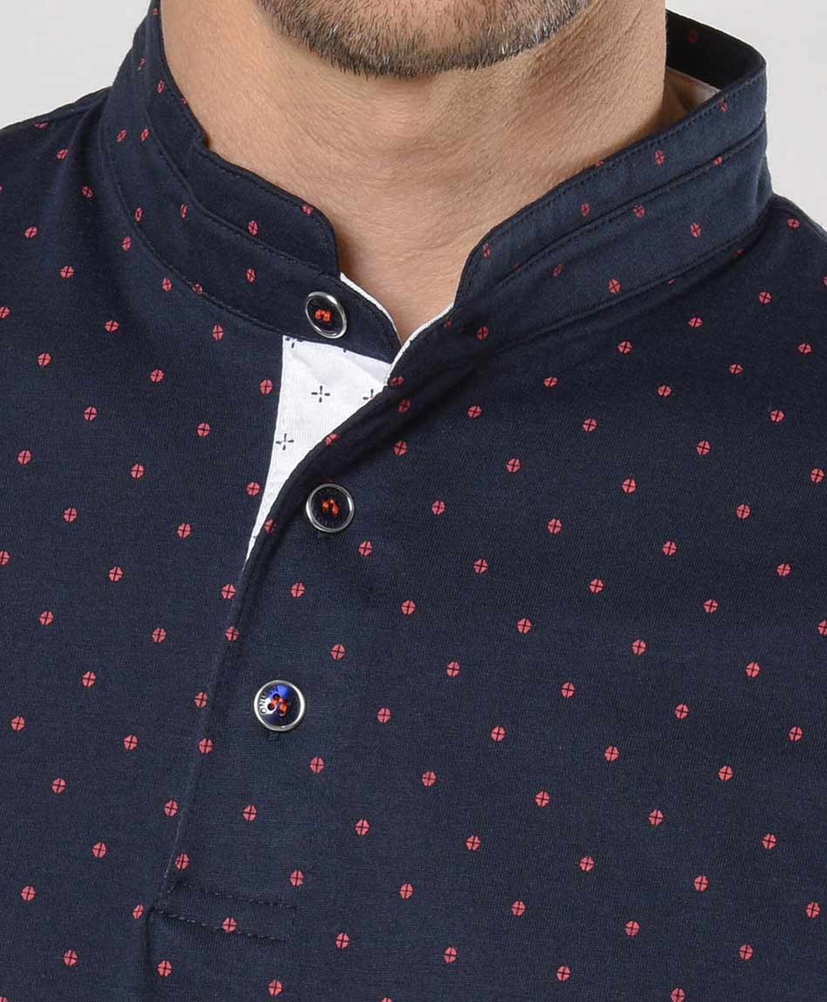 Polera hombre puntos cuello mao Polera hombre puntos cuello mao