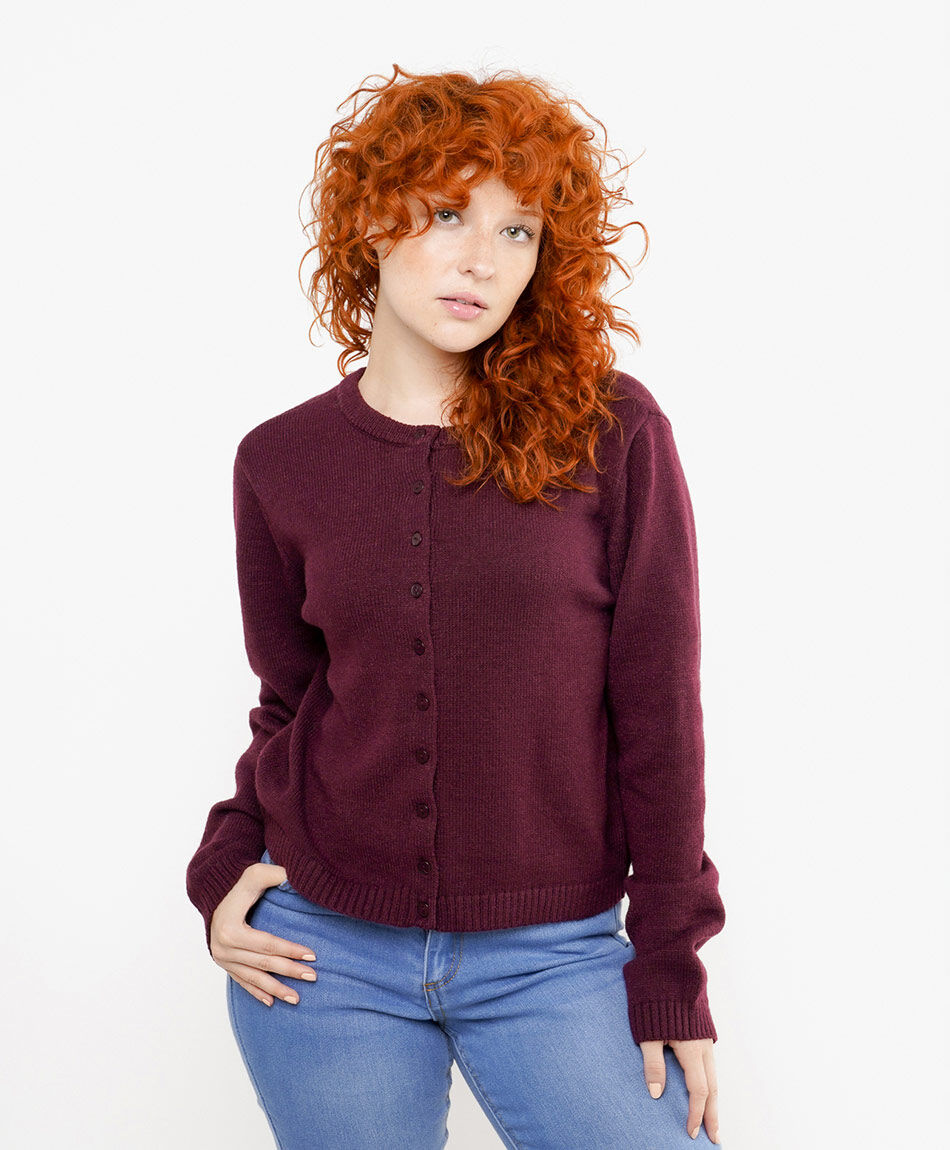 Cardigan mujer burdeo