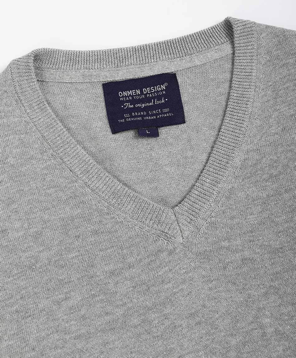 Sweater hombre cuello v grey