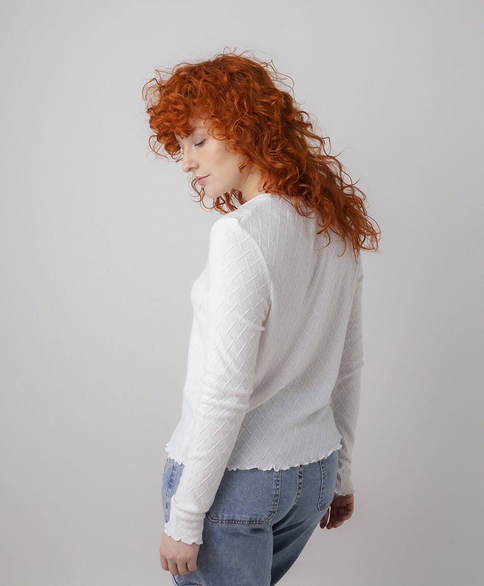 Polera mujer l&iacute;neas calados
