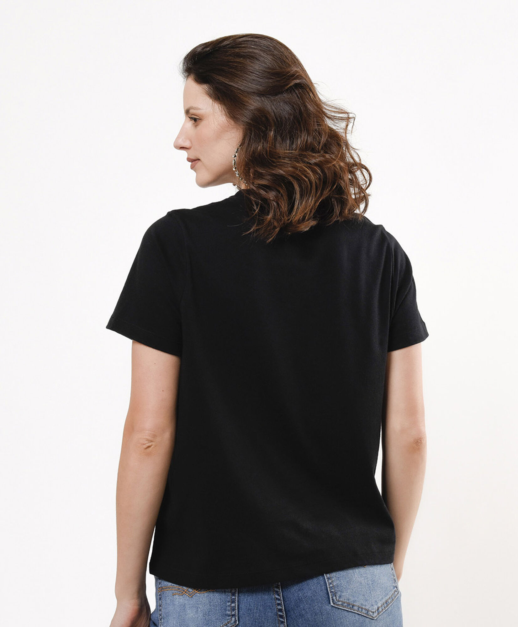 Polera mujer flor y brillos Polera mujer flor y brillos