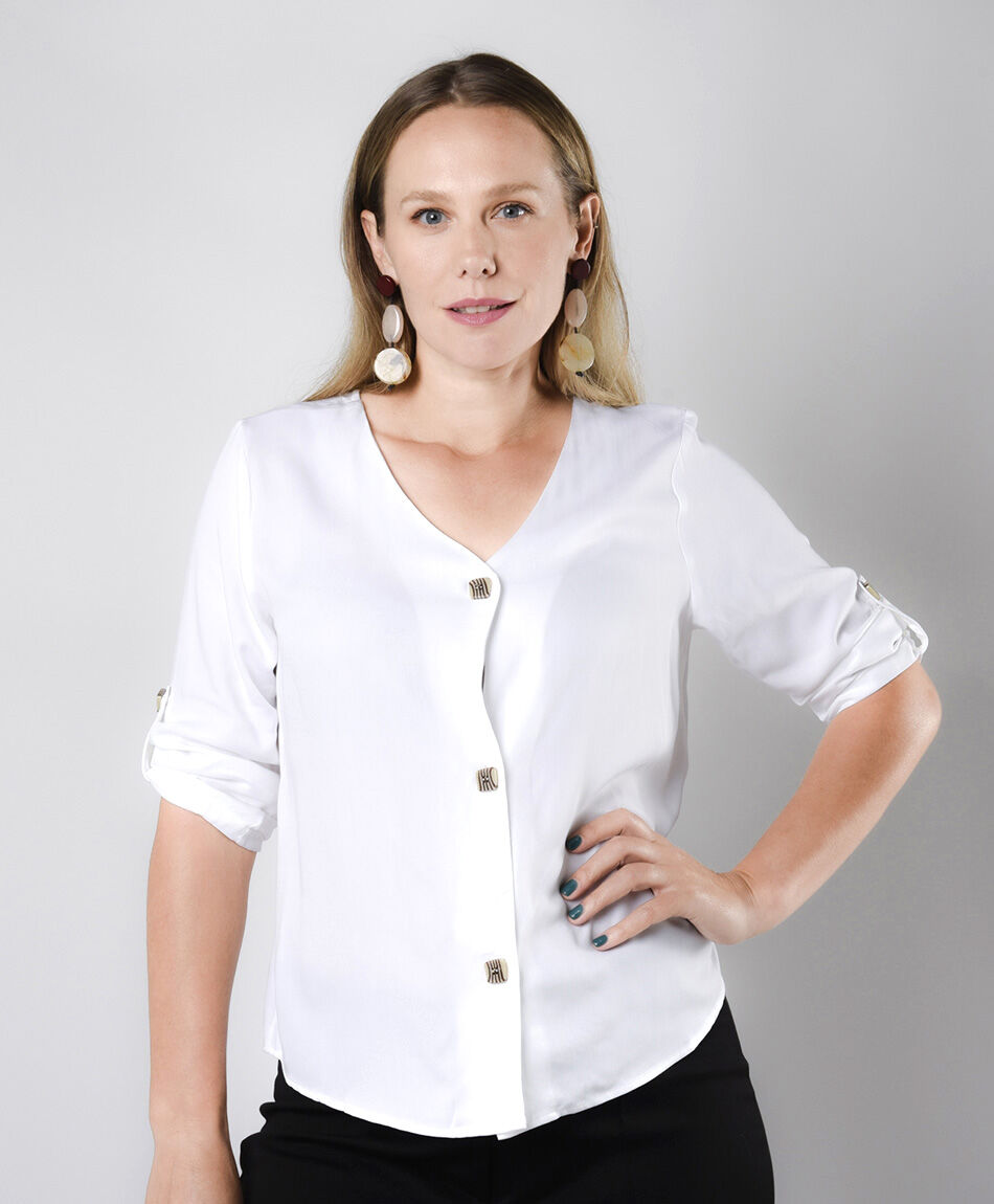 Blusa mujer triple botón