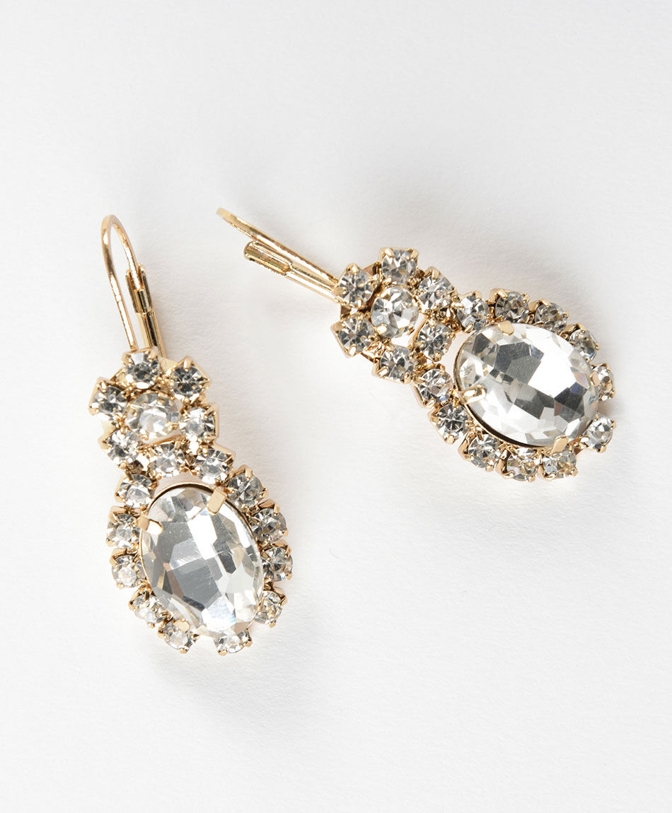 Set collar + aros mujer piedras y brillos