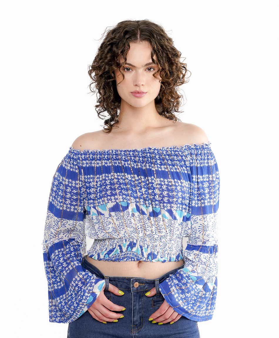 Blusa mujer manga campana