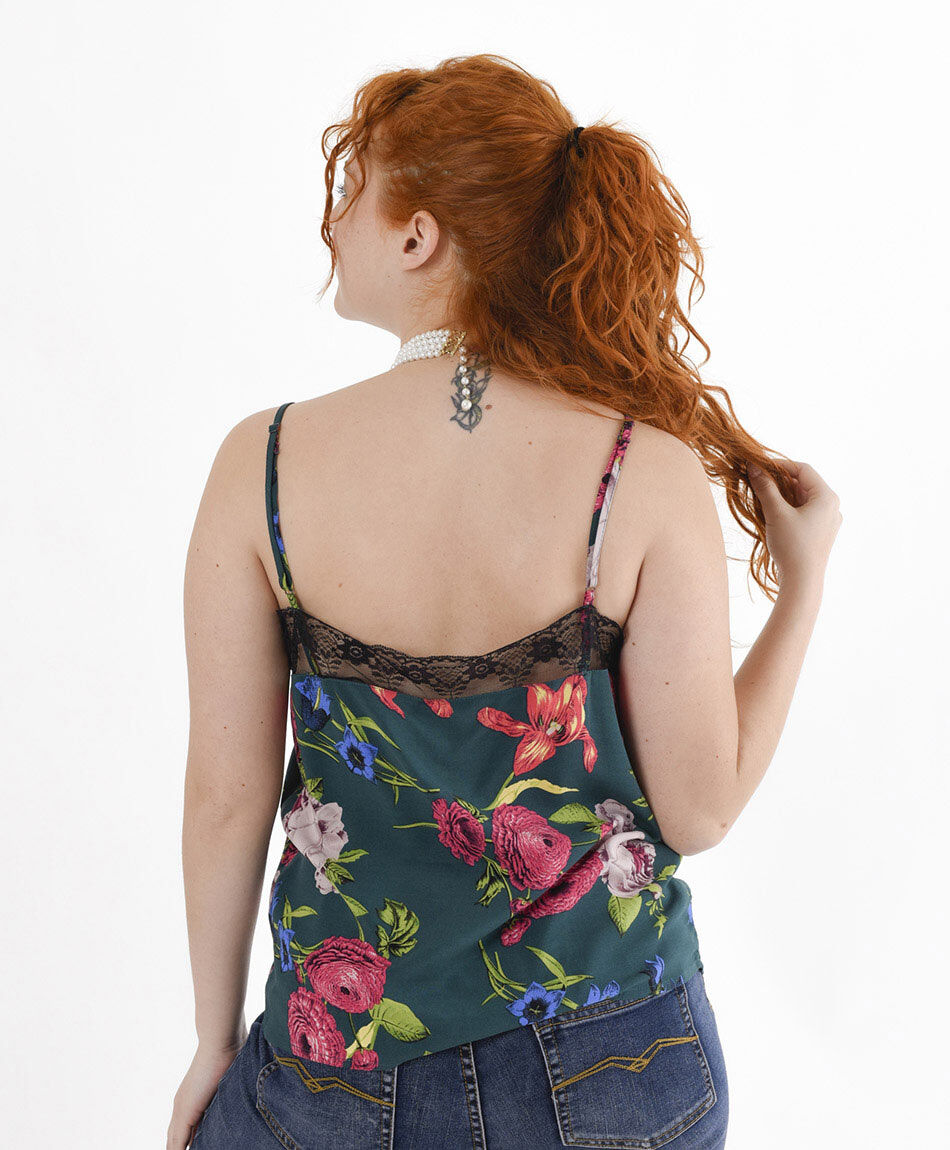 Blusa mujer top encaje flores