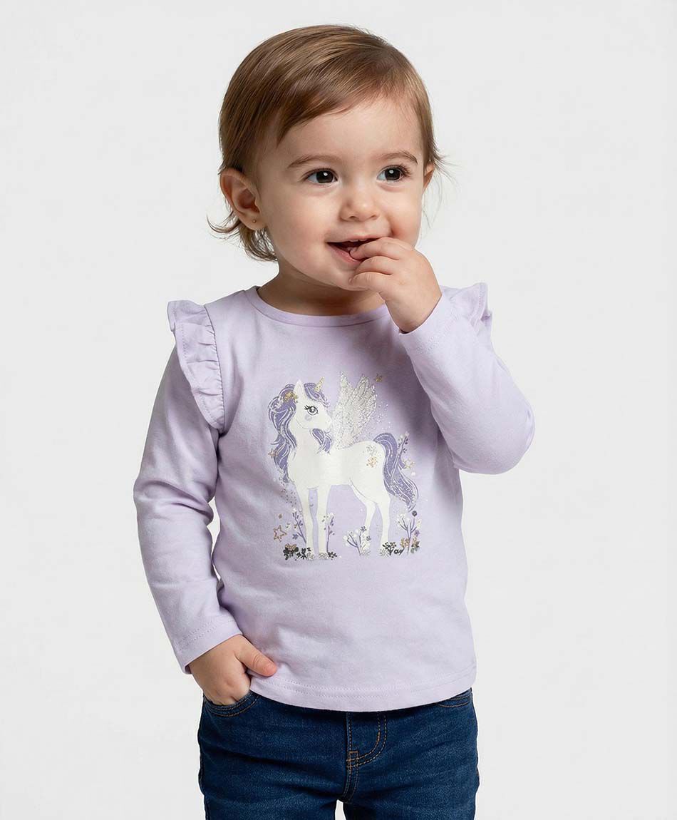 Polera beb&eacute; estampado unicornio