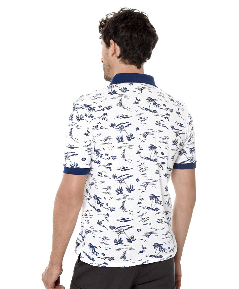 Polera polo estampada