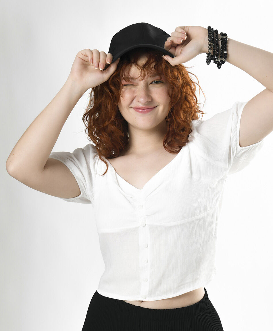 Blusa mujer botones crop
