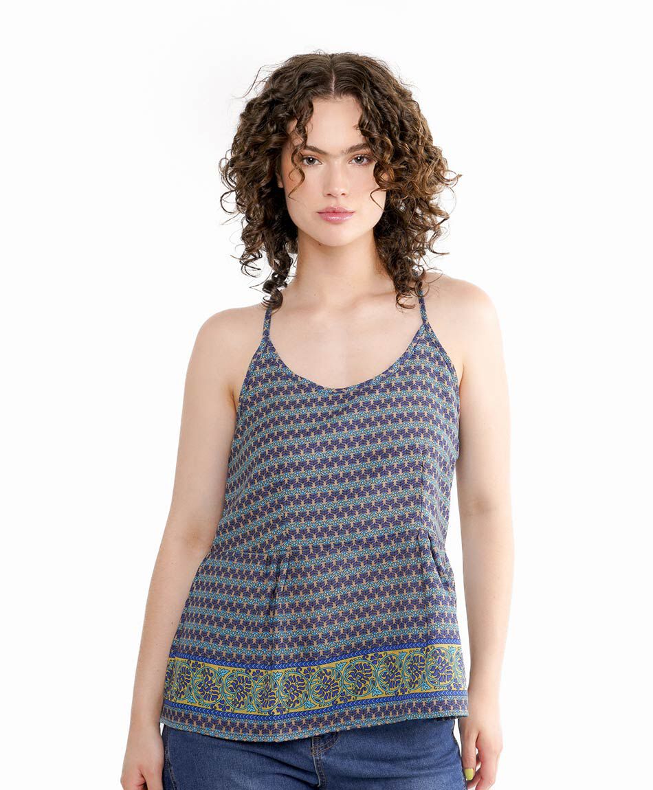 Blusa mujer lisa blue