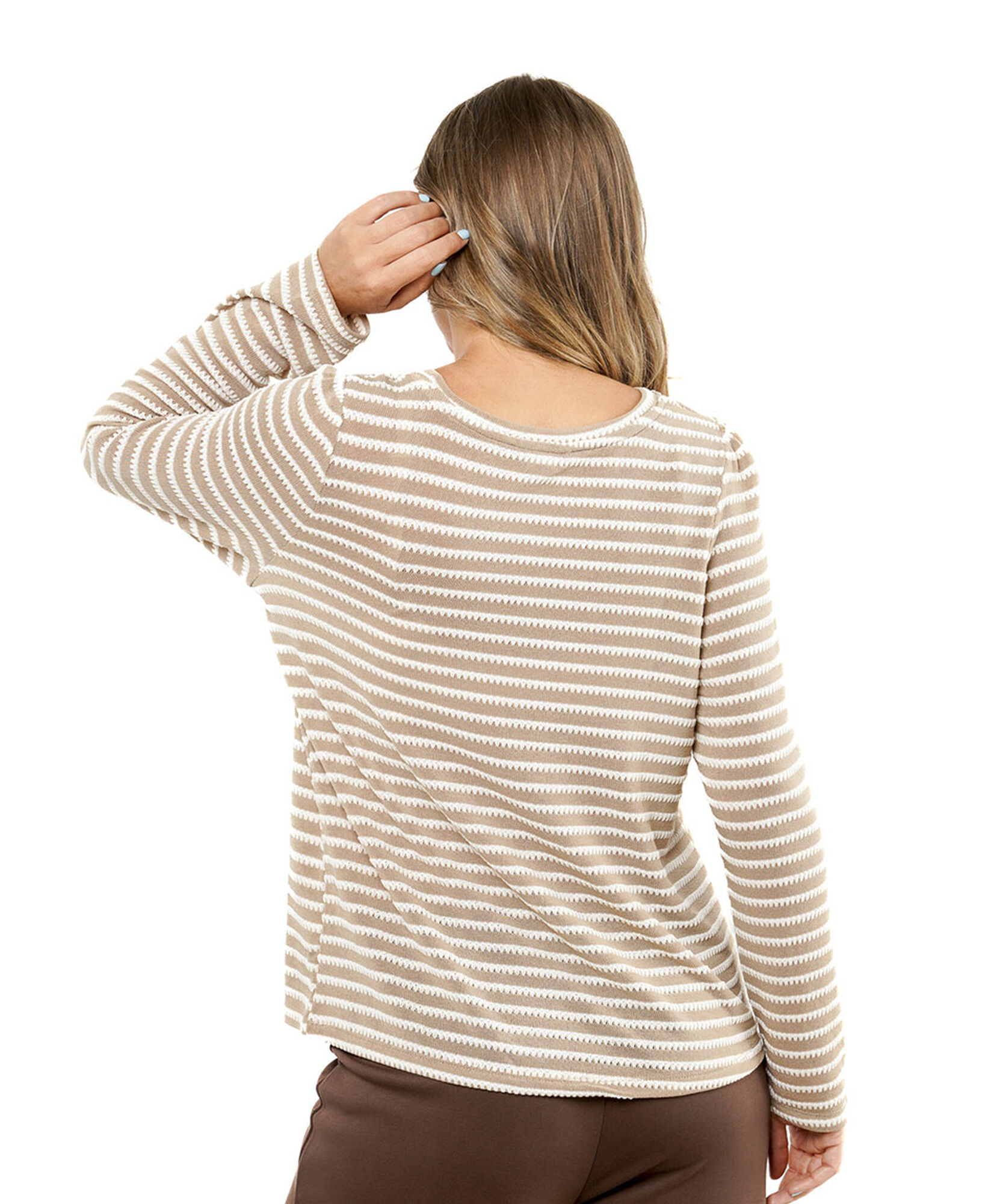 Polera mujer líneas estilo tejido Polera mujer líneas estilo tejido