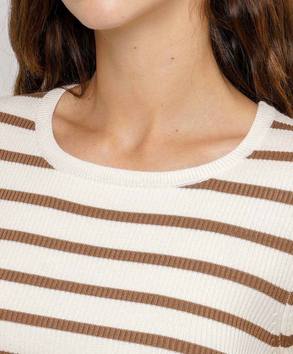 Sweater mujer bicolor white