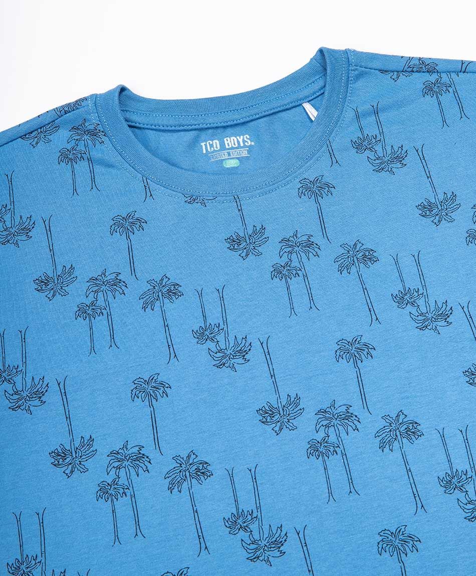 Polera ni&ntilde;o dibujos palmeras