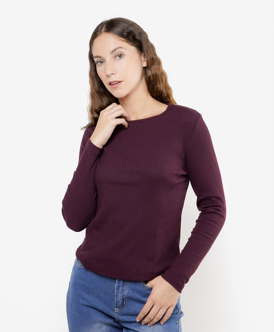 Polera mujer canal&eacute; ajustada