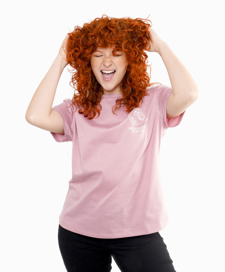 Polera mujer estampado granada