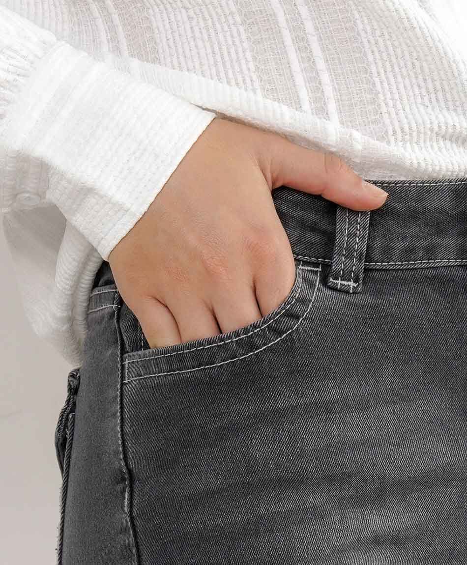 Jeans mujer flare  bordado doble