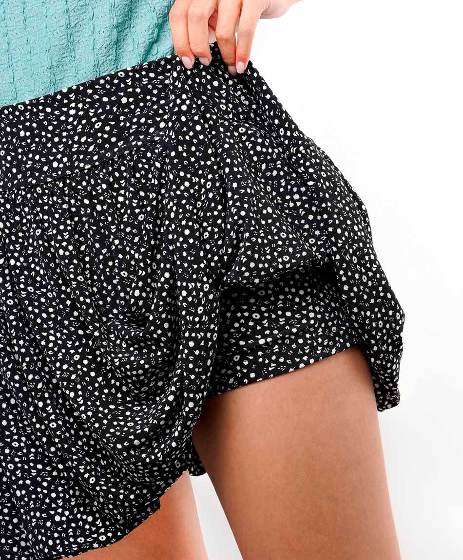 Mini falda mujer short florcitas