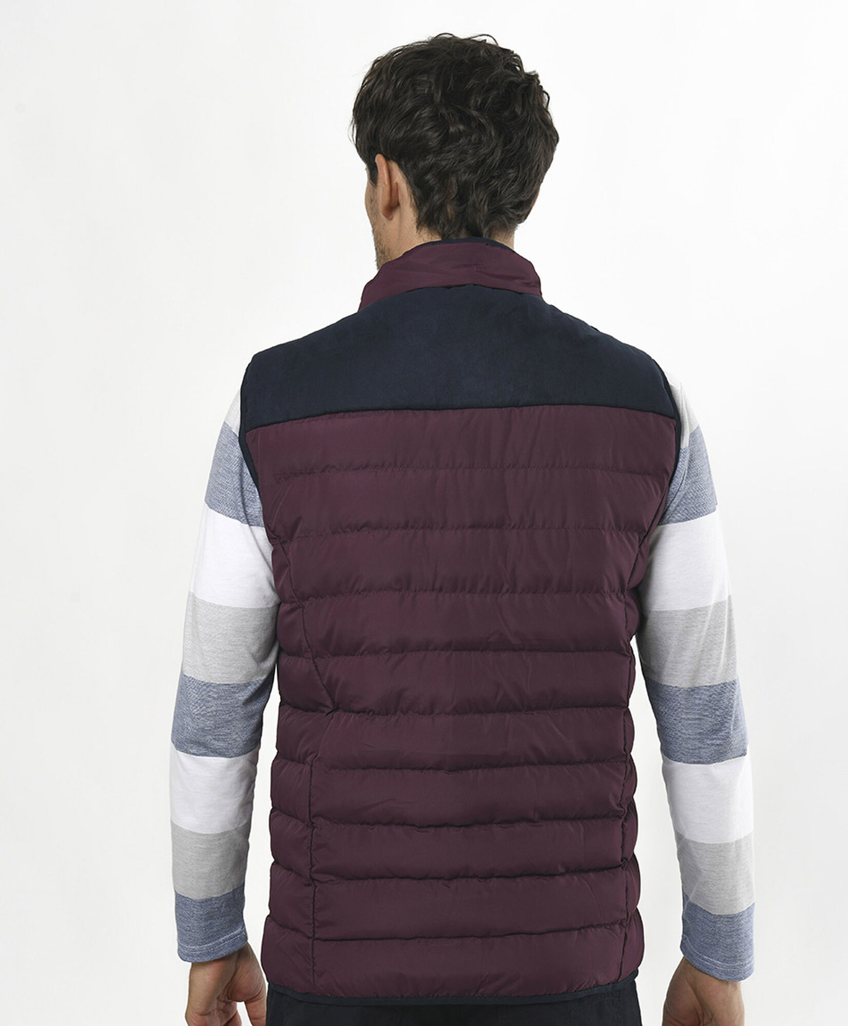 Parka hombre acolchada mix sin mangas Parka hombre acolchada mix sin mangas