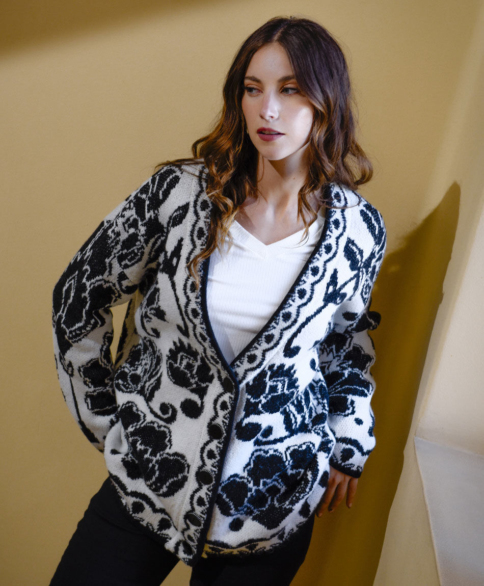 Cardigan mujer bordado flores