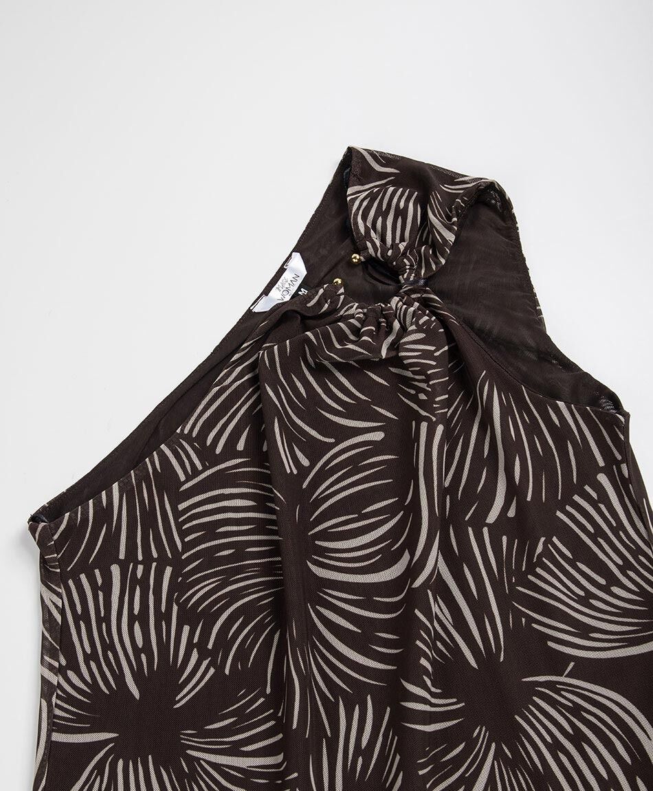 Polera mujer top asim&eacute;trica accesorio