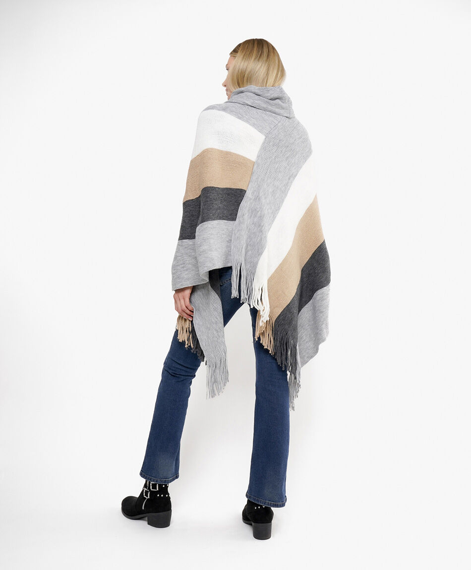 Poncho mujer rayas