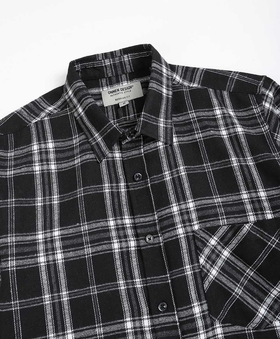 Camisa hombre franela negro