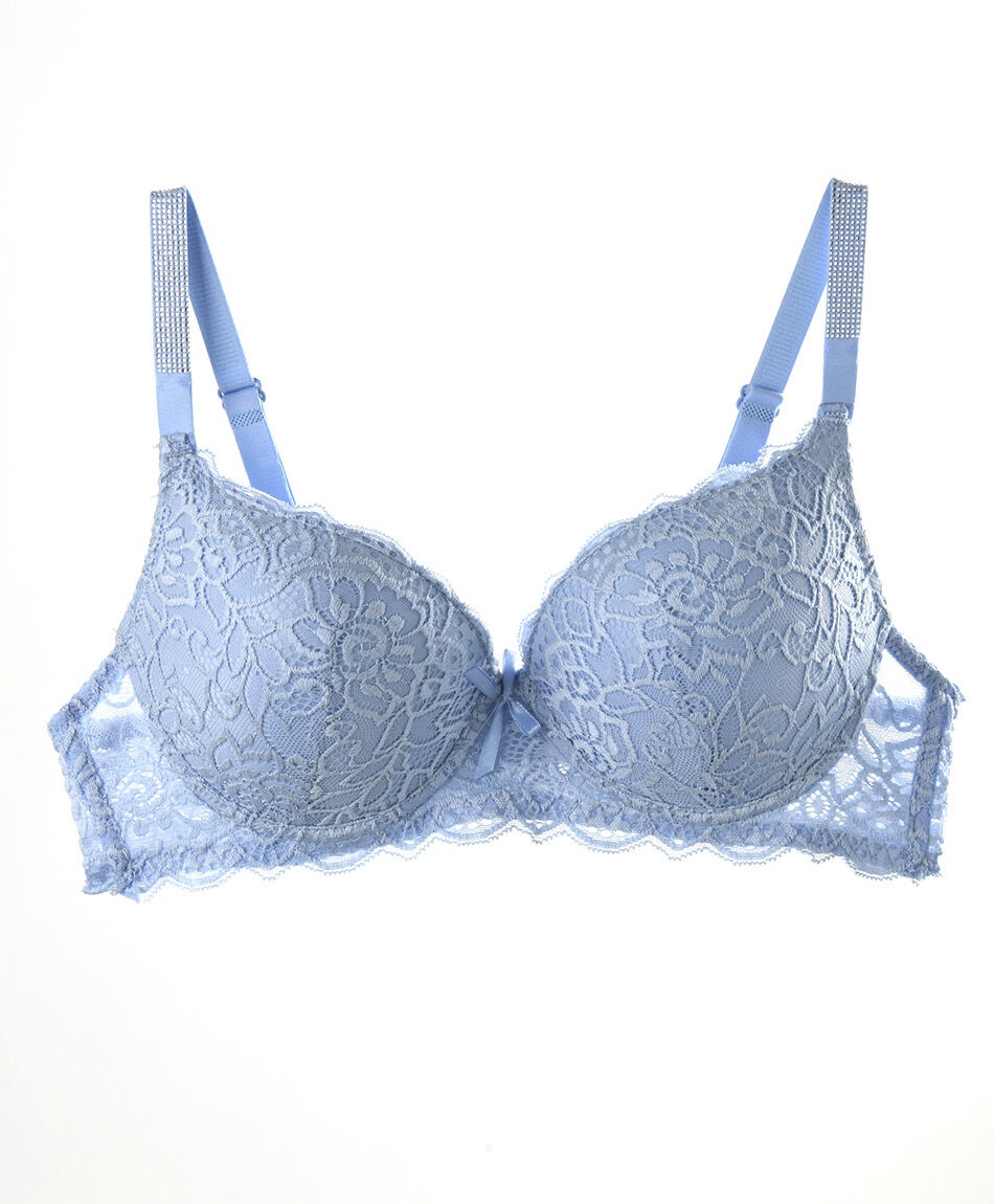 Sost&eacute;n mujer push up encajes brillos