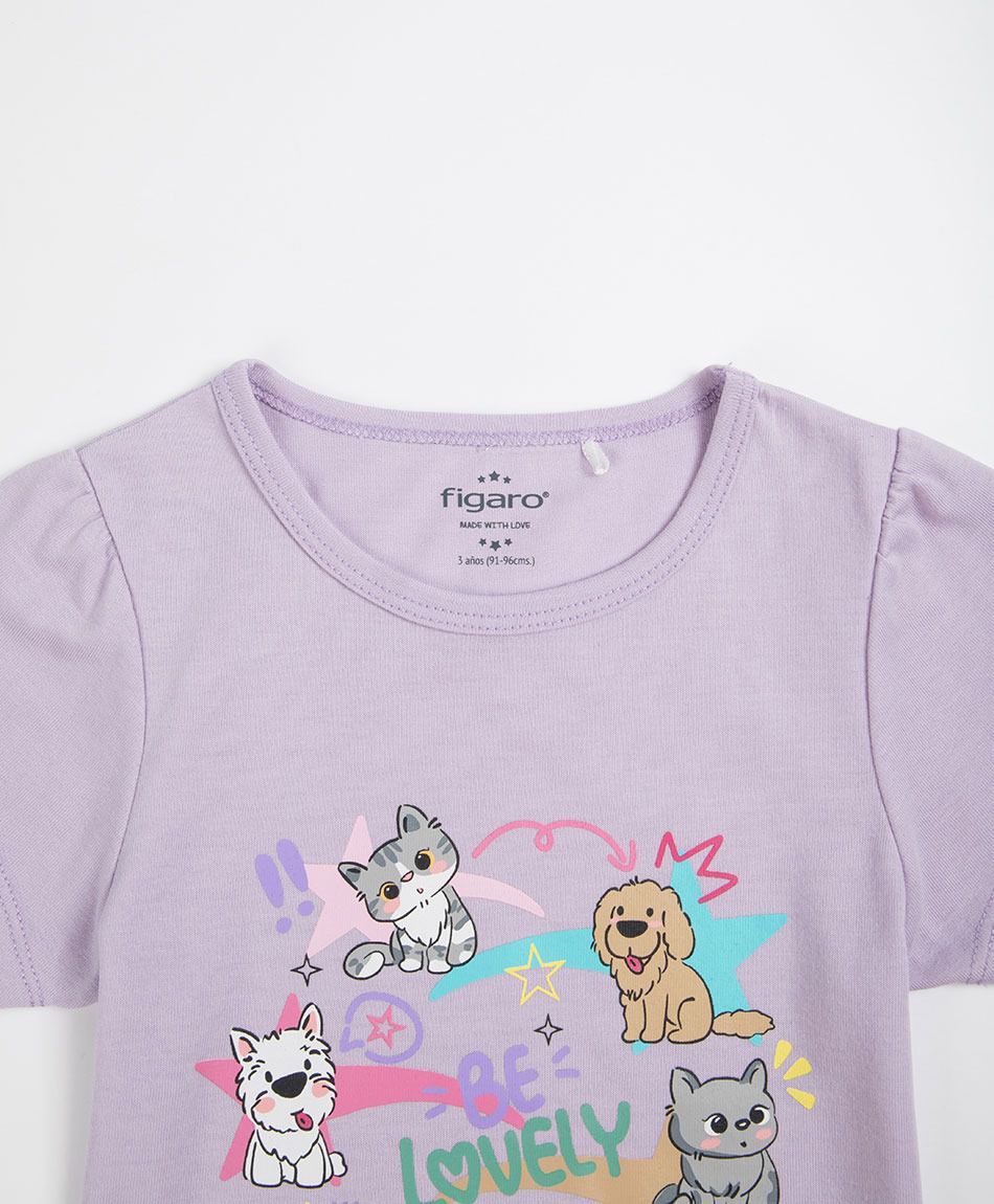 Polera beb&eacute; gatos y perros
