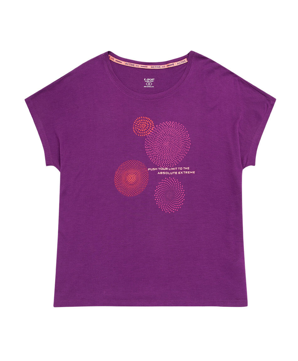Polera deportiva mujer sentidos purpura