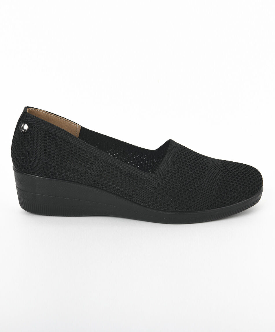 Mocas&iacute;n mujer tejido plataforma