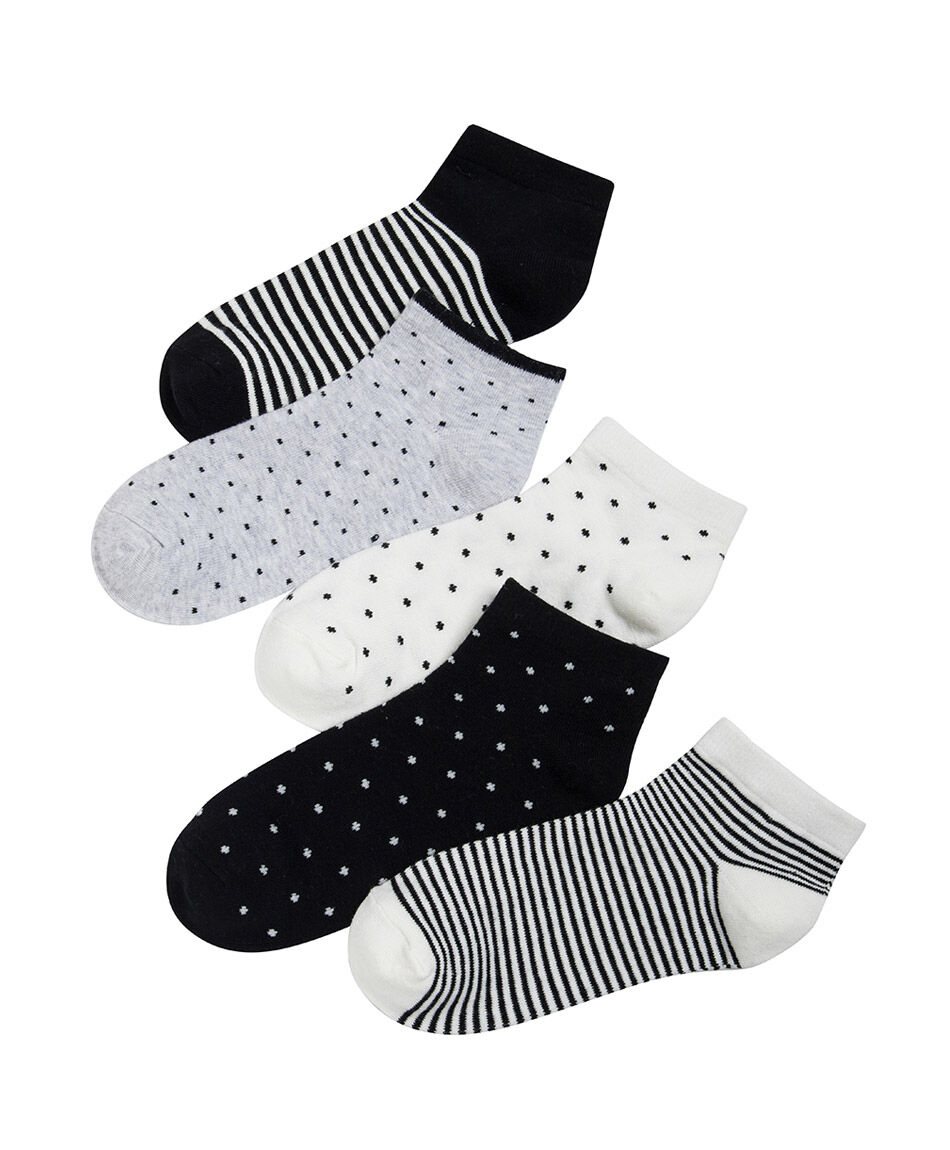 Pack 5 calcetines mujer cortos puntitos