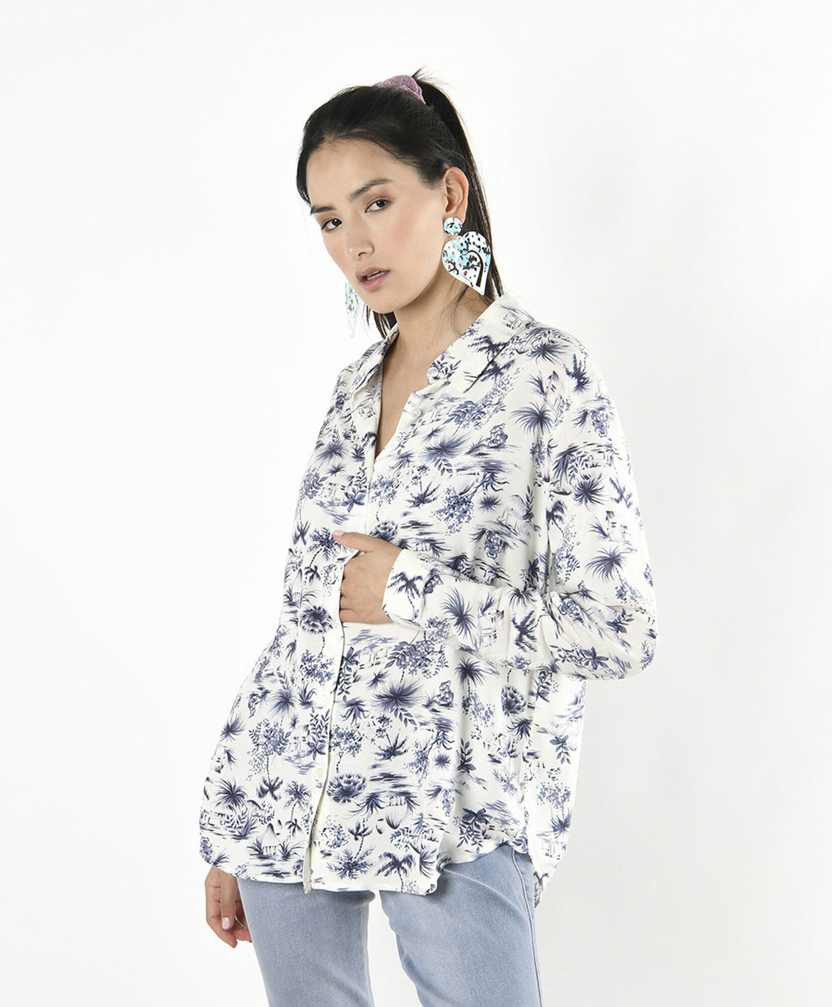 Blusa mujer estampado tropical Blusa mujer estampado tropical
