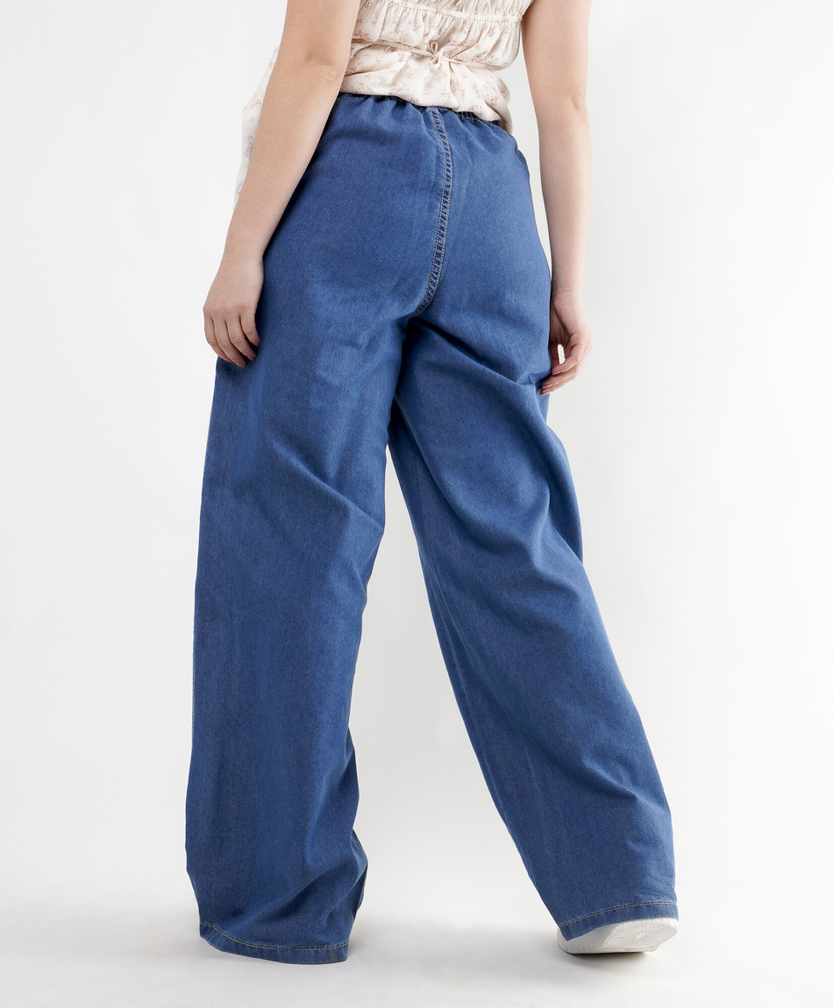 Pantalón mujer tencel encaje wide Pantalón mujer tencel encaje wide