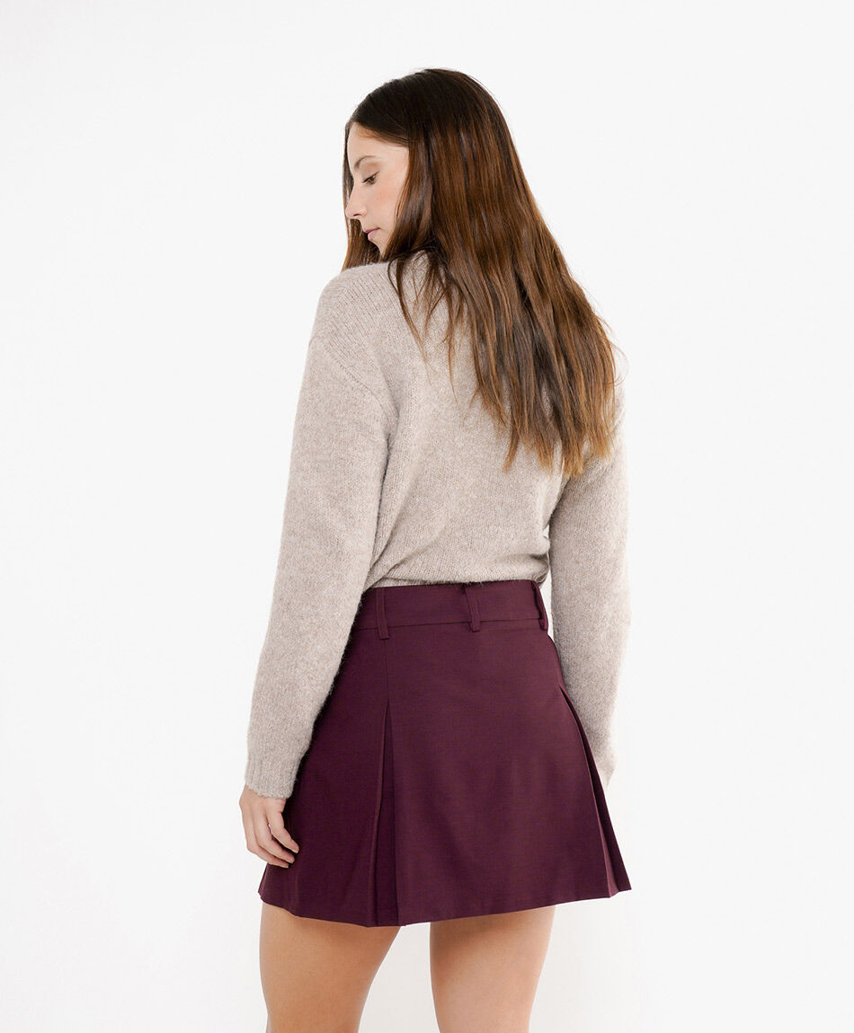 Mini falda mujer tablas burdeo