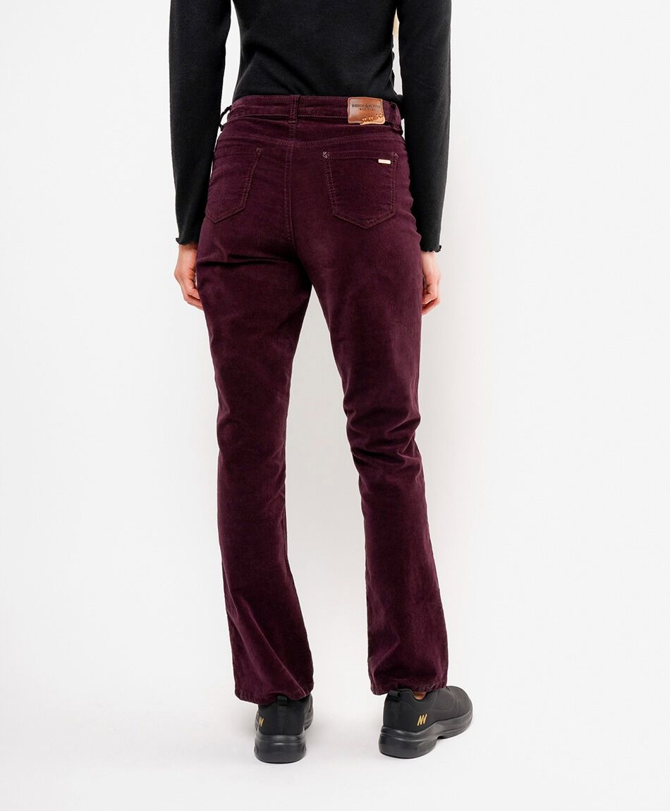 Pantal&oacute;n mujer corderoy burdeo