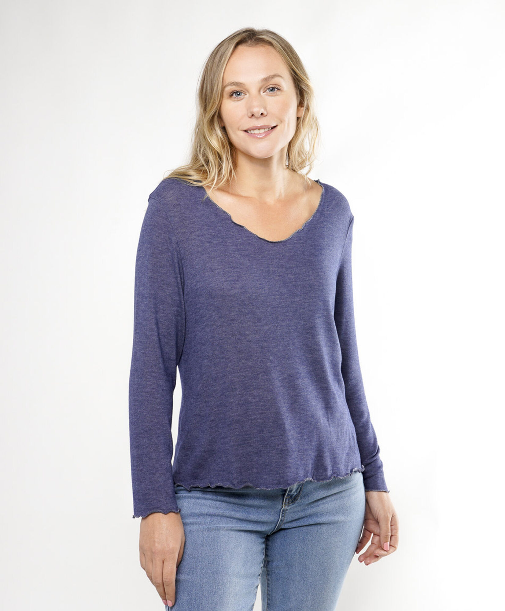 Polera mujer cuello v colores Polera mujer cuello v colores