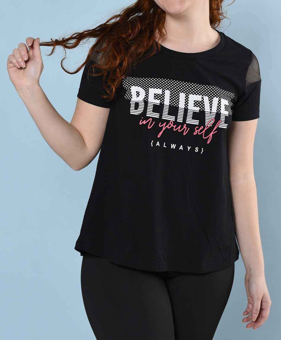 Polera deportiva manga corta cuello redondo