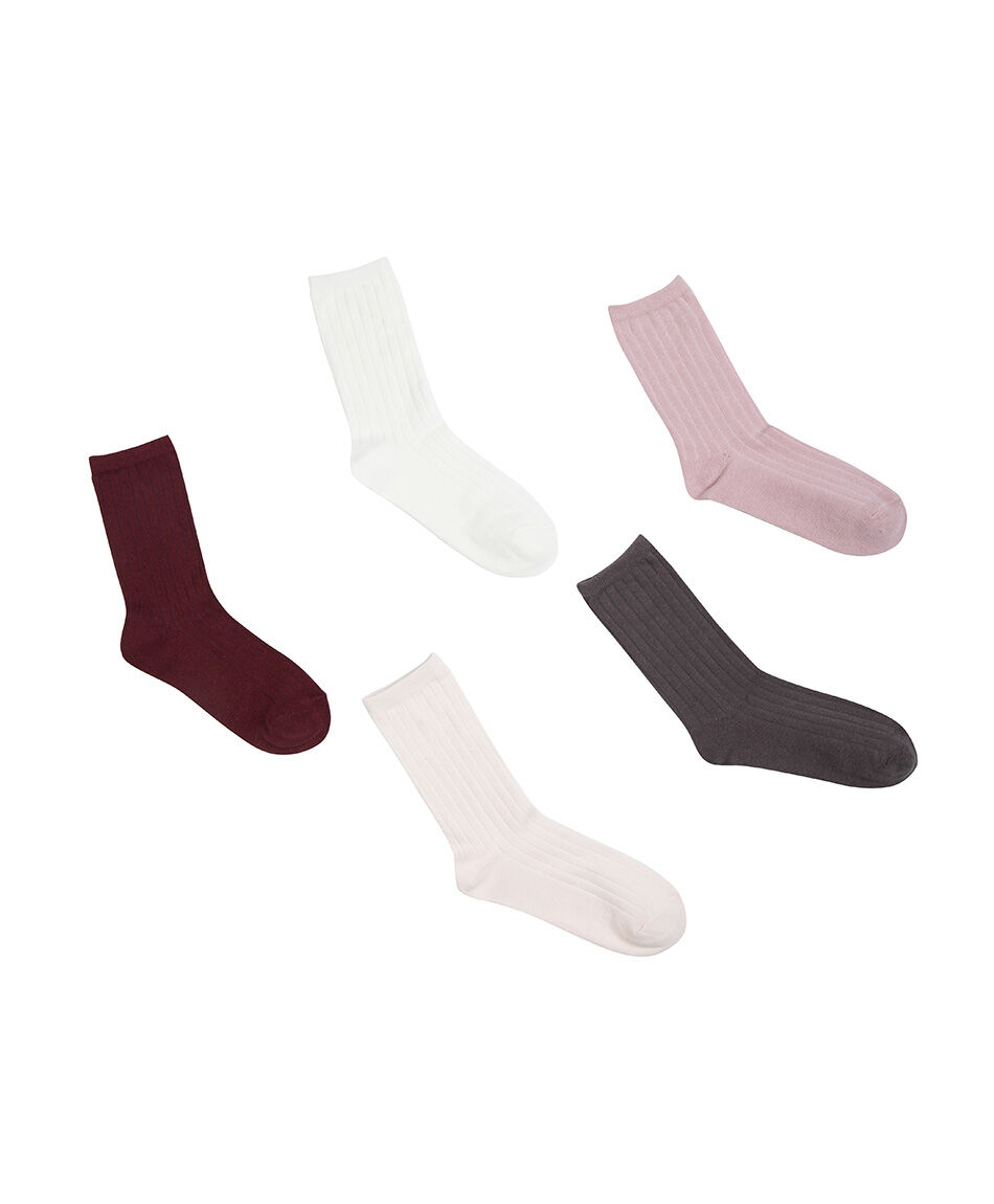 Pack 5 calcetines mujer acanalados