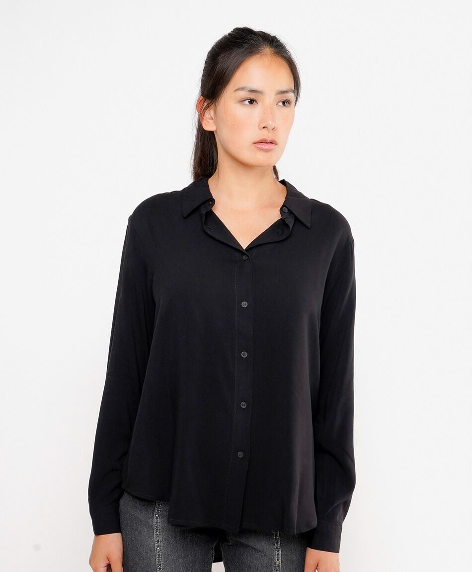 Blusa mujer camisera negra