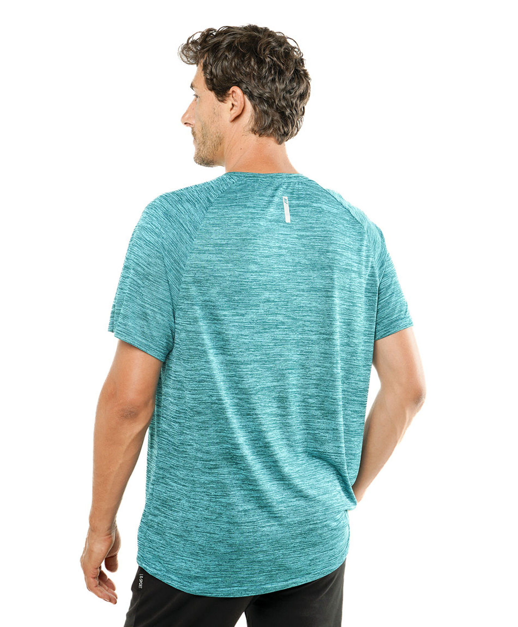 Polera deportiva hombre turquesa jaspeada Polera deportiva hombre turquesa jaspeada